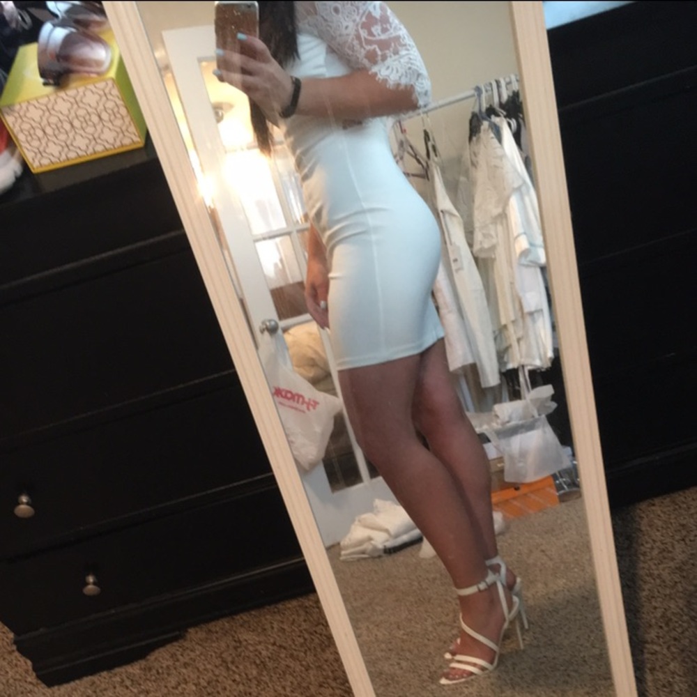 White Lace Cocktail Dress - Picture 8 of 8